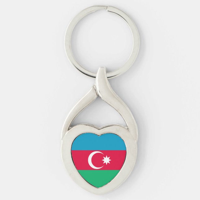 Patriotic Azerbaijan Flag Key Ring (Front)
