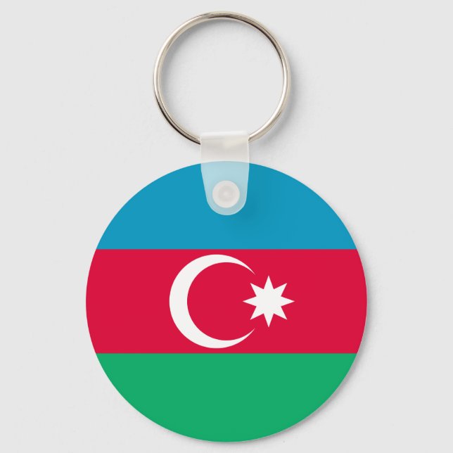 Patriotic Azerbaijan Flag Key Ring (Front)