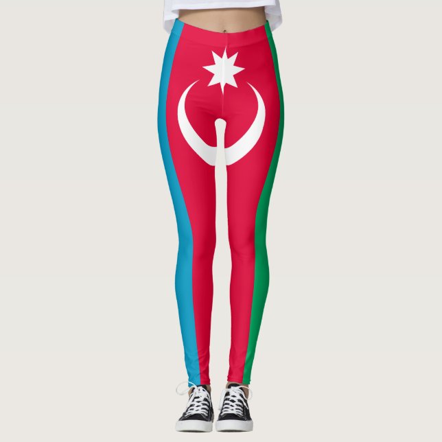 Patriotic Azerbaijan Flag Leggings (Front)
