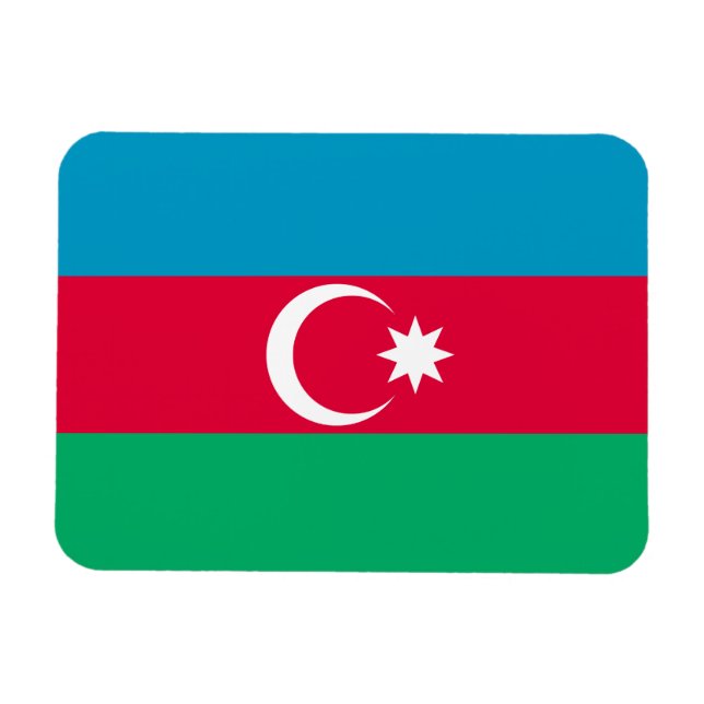 Patriotic Azerbaijan Flag Magnet (Horizontal)