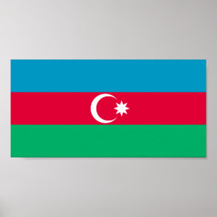 Patriotic Azerbaijan Flag Poster