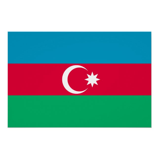 Patriotic Azerbaijan Flag Poster (Front)