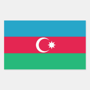 Patriotic Azerbaijan Flag Rectangular Sticker