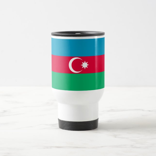 Patriotic Azerbaijan Flag Travel Mug (Center)