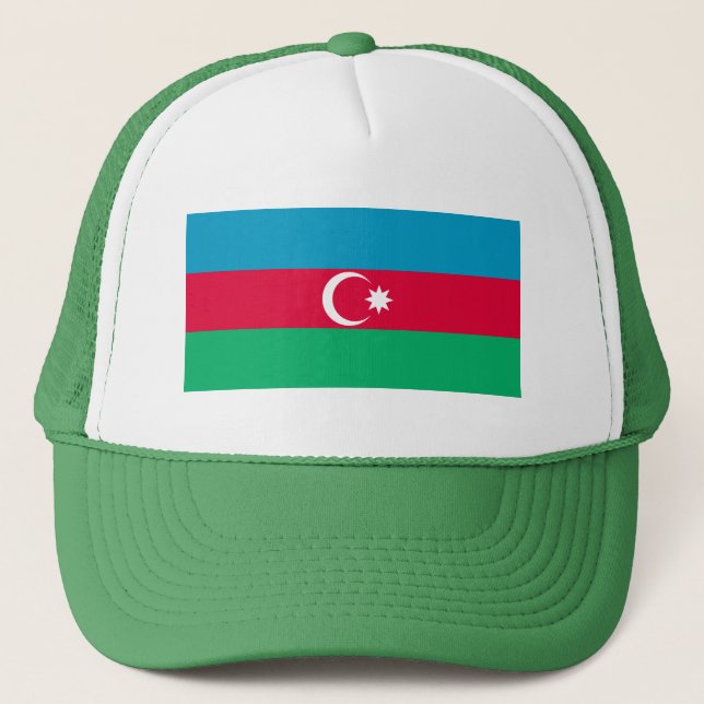 Patriotic Azerbaijan Flag Trucker Hat (Front)