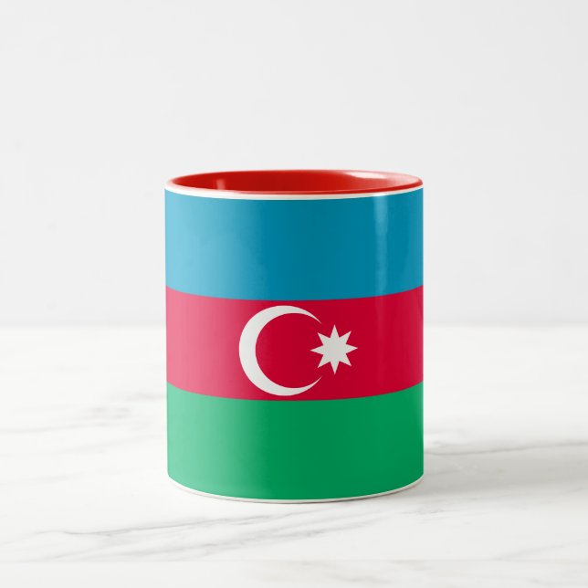 Patriotic Azerbaijan Flag Two-Tone Coffee Mug (Center)