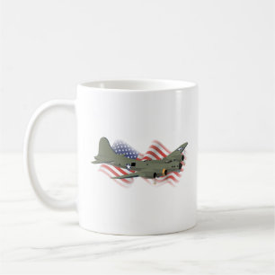 Patriotic B-17 Flying Fortress WW2 Heavy Bomber Coffee Mug