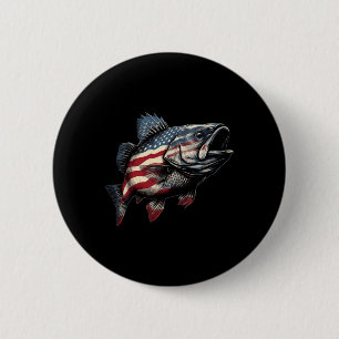 Patriotic B Fishing American Flag Fisherman Appare 6 Cm Round Badge