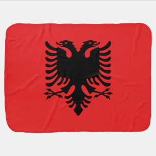 Patriotic baby blanket with Flag of Albania