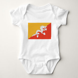 Patriotic baby bodysuit with flag Bhutan