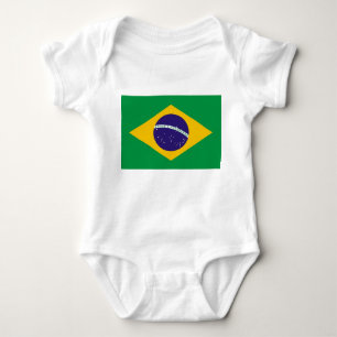 Patriotic baby bodysuit with flag Brazil