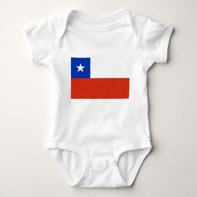Patriotic baby bodysuit with flag Chile (Front)