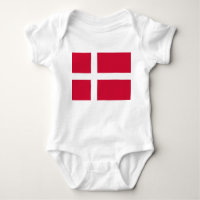 Patriotic baby bodysuit with flag Denmark