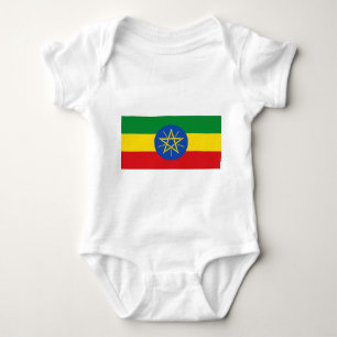 Patriotic baby bodysuit with flag Ethiopia