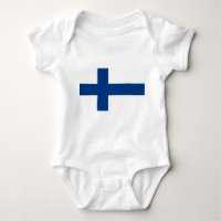 Patriotic baby bodysuit with flag Finland