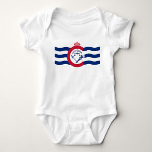 Patriotic baby bodysuit with flag of Cincinnati