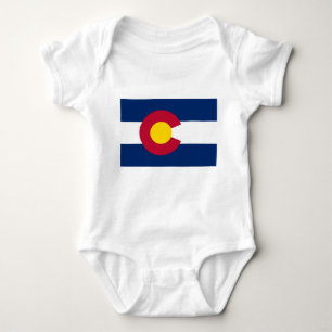 Patriotic baby bodysuit with flag of Colorado