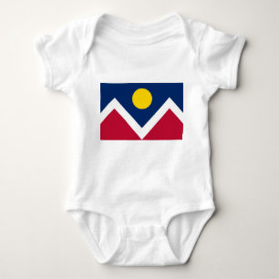 Patriotic baby bodysuit with flag of Denver, USA
