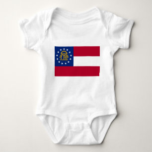Patriotic baby bodysuit with flag of Georgia