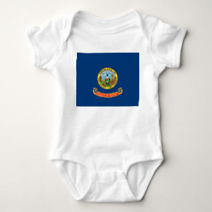 Patriotic baby bodysuit with flag of Idaho