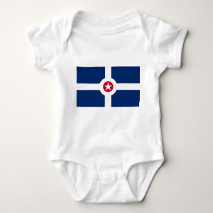 Patriotic baby bodysuit with flag of Indianapolis