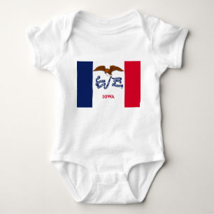 Patriotic baby bodysuit with flag of Iowa, USA