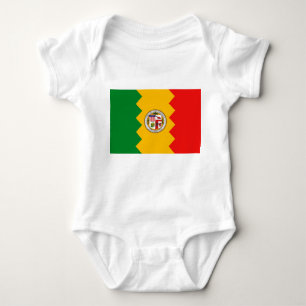 Patriotic baby bodysuit with flag of Los Angeles