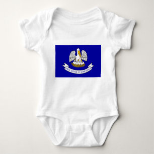 Patriotic baby bodysuit with flag of Louisiana USA
