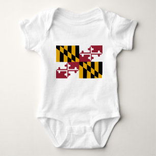 Patriotic baby bodysuit with flag of Maryland, USA