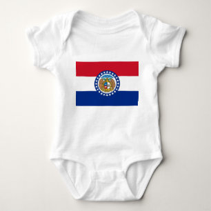 Patriotic baby bodysuit with flag of Missouri