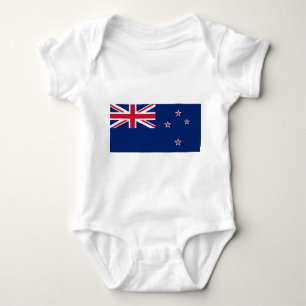 Patriotic baby bodysuit with flag of New Zealand