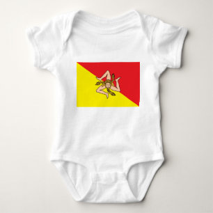 Patriotic baby bodysuit with flag of Sicily