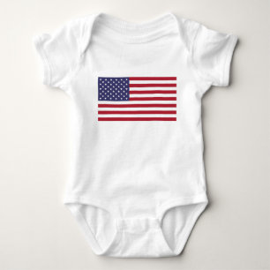 Patriotic baby bodysuit with flag of USA