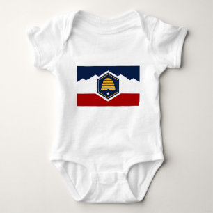 Patriotic baby bodysuit with flag of Utah, USA