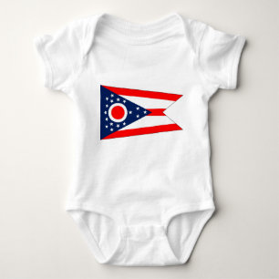 Patriotic baby bodysuit with flag Ohio, USA