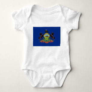 Patriotic baby bodysuit with flag Pennsylvania