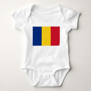 Patriotic baby bodysuit with flag Romania