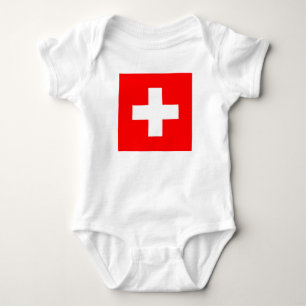 Patriotic baby bodysuit with flag Switzerland