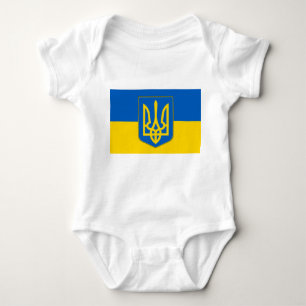 Patriotic baby bodysuit with flag Ukraine