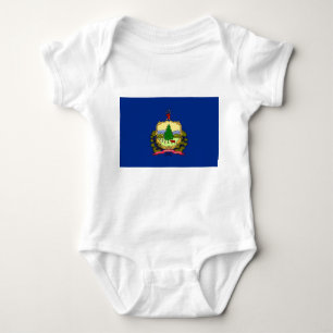 Patriotic baby bodysuit with flag Vermont, USA