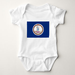 Patriotic baby bodysuit with flag Virginia, USA