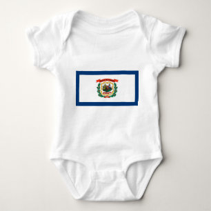 Patriotic baby bodysuit with flag West Virginia