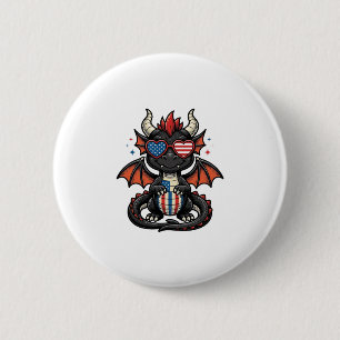 Patriotic Baby Dragon Vintage Vector Shirt Design_ 6 Cm Round Badge