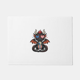 Patriotic Baby Dragon Vintage Vector Shirt Design_ Doormat