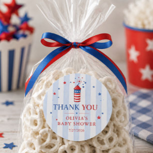 Patriotic Baby Shower Favour Sticker