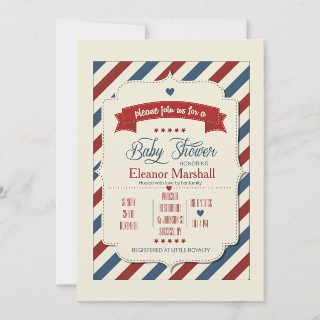 Patriotic Baby Shower Invitation (Front)
