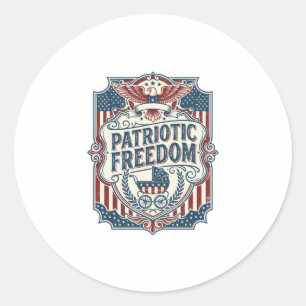 Patriotic Baby Shower Vector Graphic Tee Classic Round Sticker