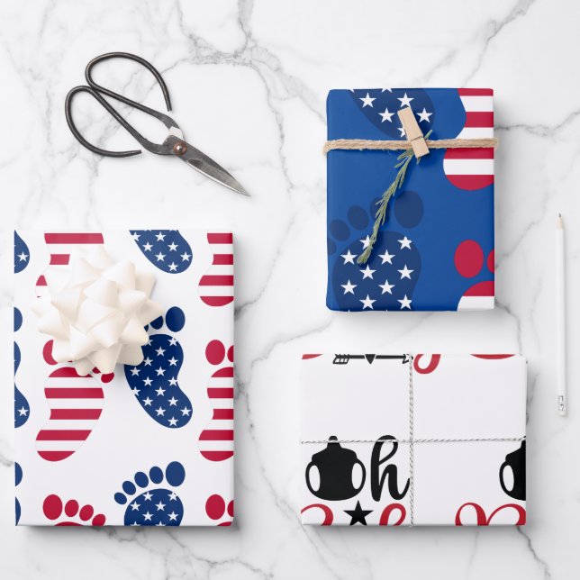 PATRIOTIC BABY WRAPPING PAPER  (Front)