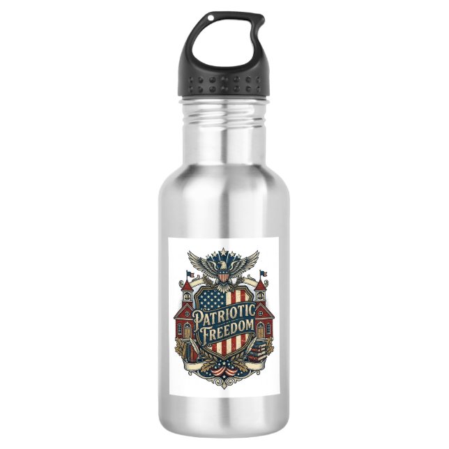 Patriotic Back to School Vector Graphic Tee 532 Ml Water Bottle (Front)