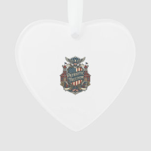 Patriotic Back to School Vector Graphic Tee Ornament